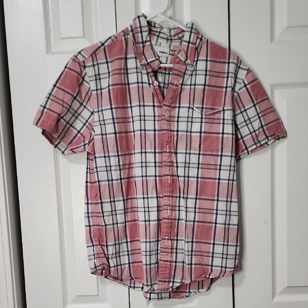 Sonoma Red and White Plaid Casual Shirt